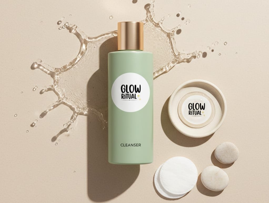 CLEANSER BOTTLE WITH MINIMAL BACKGROUND